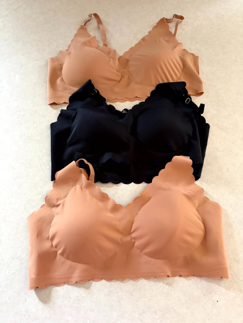 Set of Three Plus size 4XL Bralettes removable Pads NWOT